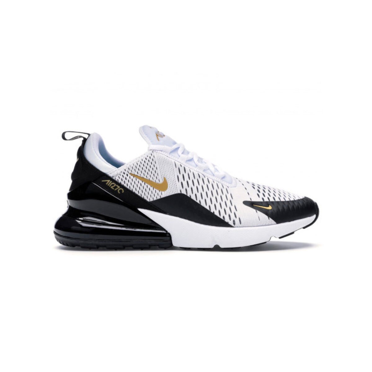 Zapatillas Nike Air Max 270 Blancas Negro y Dorado Metálico Hombre – AMERYA