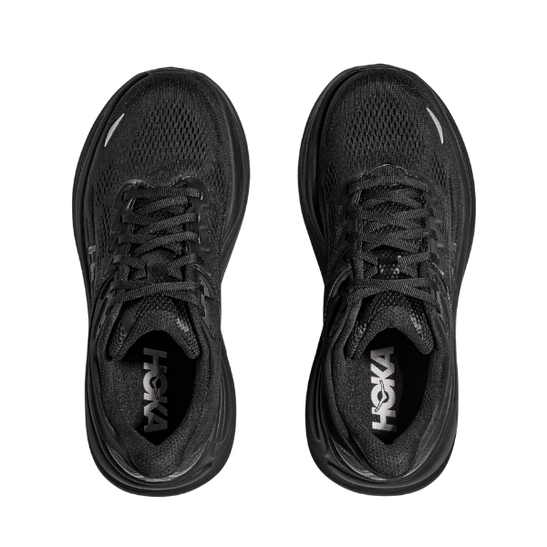 Hoka Clifton 10 Women's Running Shoes Wide — Black/Black - Image 3
